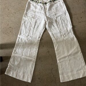 Free People Embroidered Linen Pants